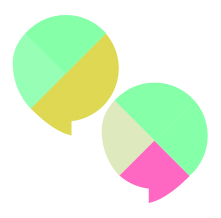 Two speech bubbles.