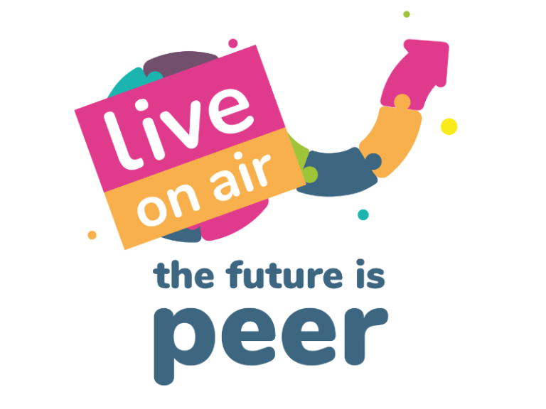 Text says "the future is peer live on air".