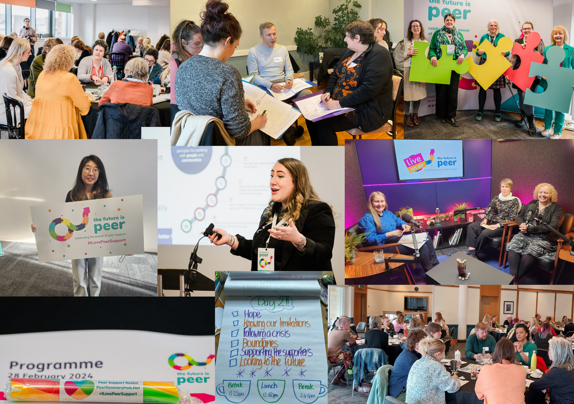 A collage of photos from different events.